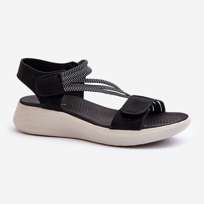 Evento Comodi sandali con velcro da donna Neri Eladora nero 1