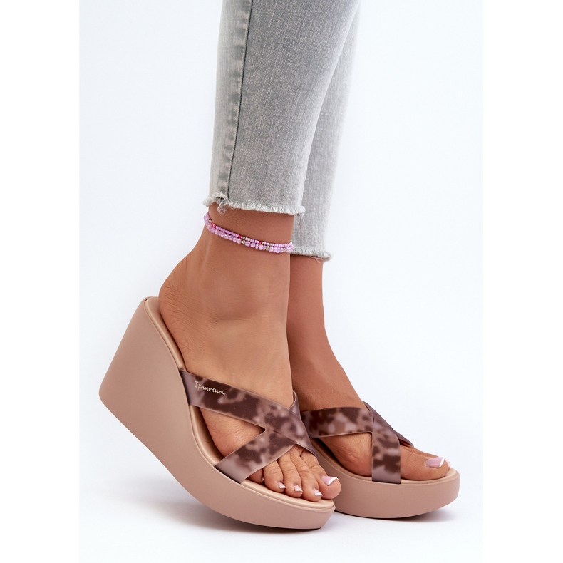 Infradito con zeppa da donna 83520 Ipanema High Fashion Slide Fem Beige 2