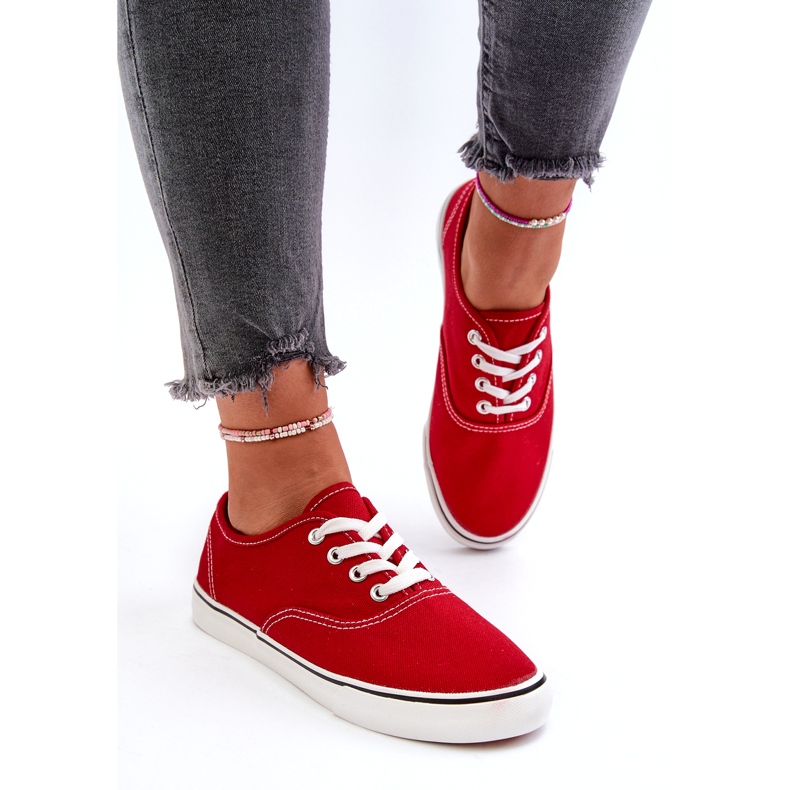 Scarpe da ginnastica classiche rosse da donna rosso 2