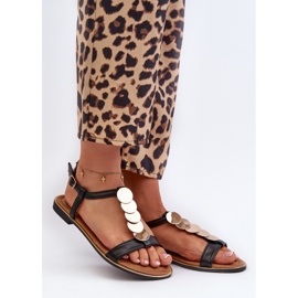 Sandali Bassi da Donna Realizzati in Ecopelle Nero Jeritellia 1