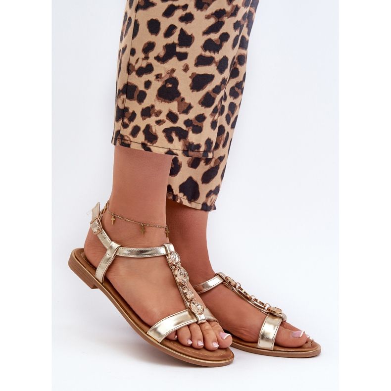 Sandali Bassi Da Donna Con Decori Muridia Oro d'oro 1