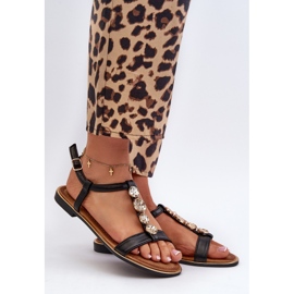 Sandali Bassi Da Donna Con Decori Nero Muridia 1