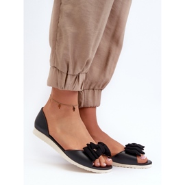 Ballerine da donna in gomma con fiocco, Georia Nero 1