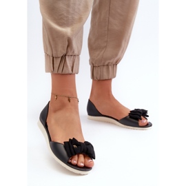 Ballerine da donna in gomma con fiocco, Georia Nero 2