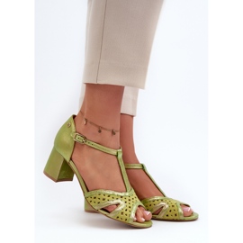 Sandali In Pelle Da Donna Con Tacco Alto Maciejka 06551-09 Lime verde 2