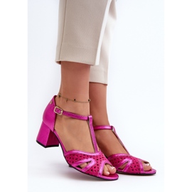 Sandali In Pelle Da Donna Con Tacco Alto Maciejka 06551-15 Fucsia rosa 1