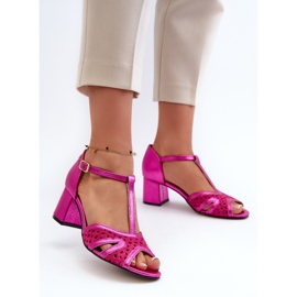 Sandali In Pelle Da Donna Con Tacco Alto Maciejka 06551-15 Fucsia rosa 2