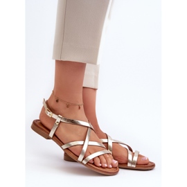 Sandali Bassi da Donna in Pelle Maciejka 06635-25 Oro d'oro 2