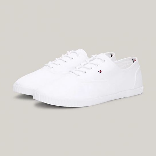 Sneaker stringata in tela Tommy Hilfiger W FW0FW07805YBS bianca 1