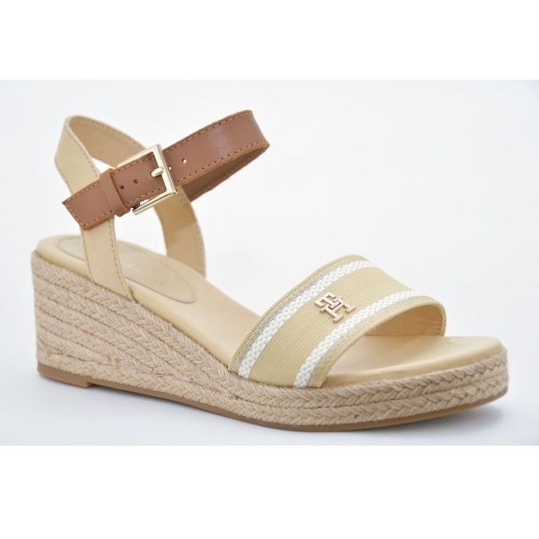 Tommy Hilfiger Sandalo con zeppa in tessuto W FW0FW08044ACR beige 1