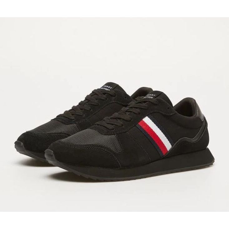 Scarpe Tommy Hilfiger Hi Vulc Low Stripes Mesh M FM0FM04946BDS nero 1