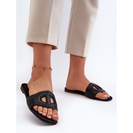 Infradito con tacco piatto da donna Dimrose nere nero 2