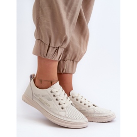 Sneakers in pelle da donna Beige Cloesa nero 1