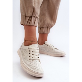 Sneakers in pelle da donna Beige Cloesa nero 2