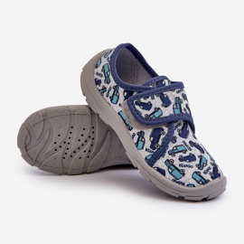 Pantofole in chiusura strappo per Bambini Befado 974X529 Grigio-Blu Navy 2