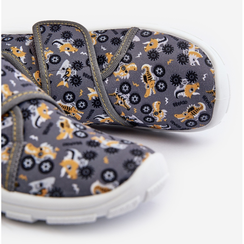 Comode pantofole da ragazzo con chiusura strappo Befado 974Y552 Grigio 2