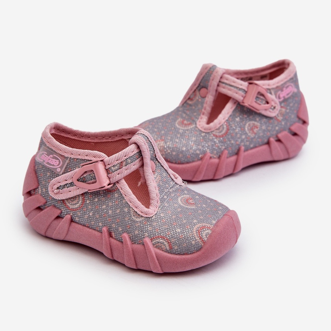 Comode Pantofole per Bambini BEFADO 110N490 Grigio e Rosa 1