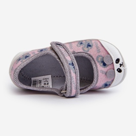 Pantofole ballerina Befado con orsetto 209P038 Grigio-Rosa 2
