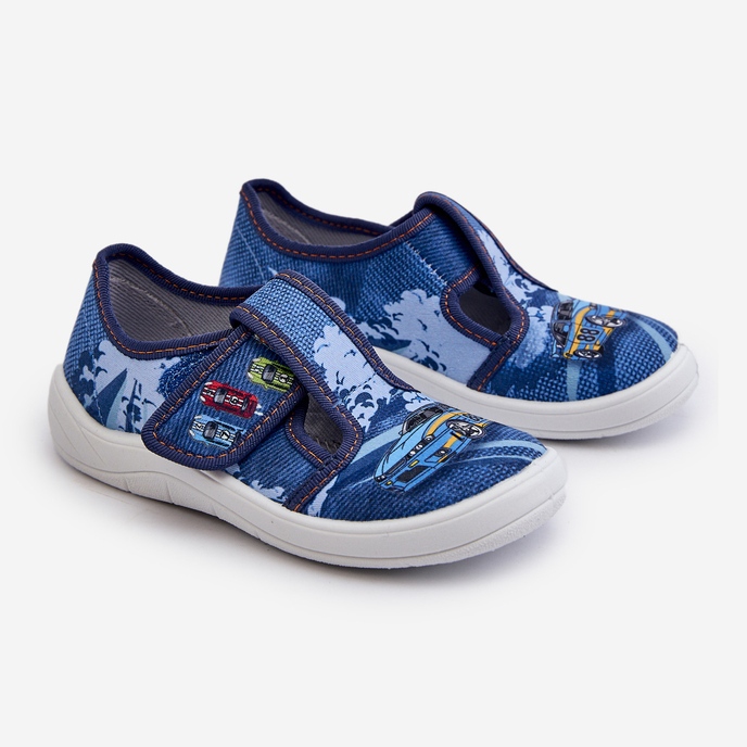 Pantofole con chiusura strappo per bambini Befado 911X022 Blu 1