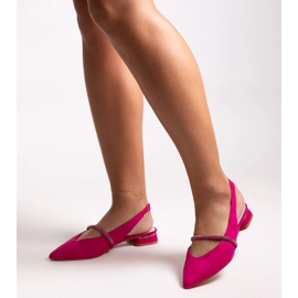Ballerine rosa scuro con inserto in pelle Morcosa 1