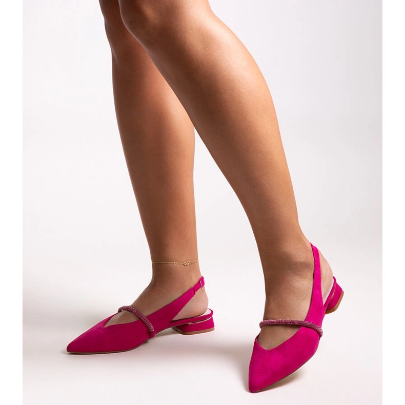 Ballerine rosa scuro con inserto in pelle Morcosa 1