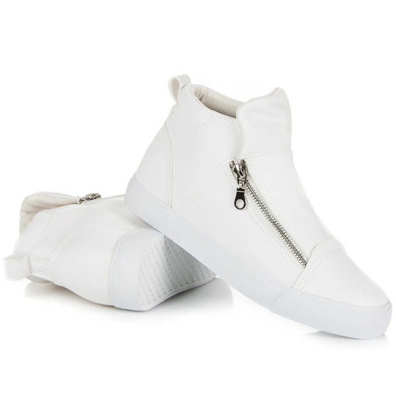 Lgm Sneakers alte con cerniera bianca 1