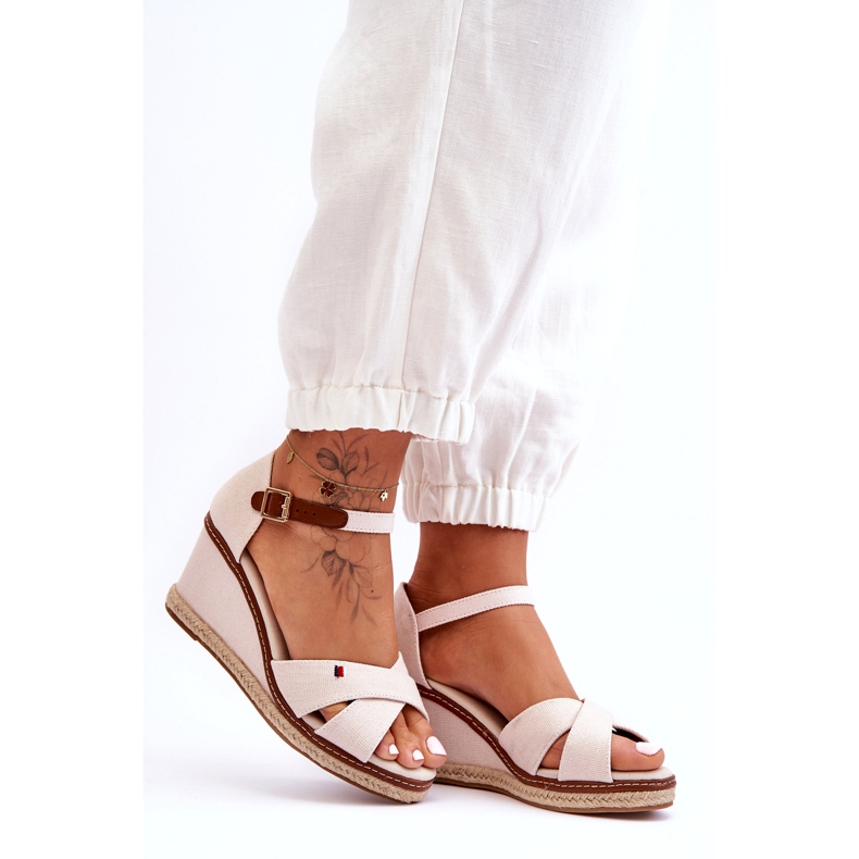 Sandali Con Zeppa Da Donna Beige Chiaro 1