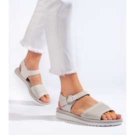 Sandali platform traforati grigi di Sergio Leone grigio 1