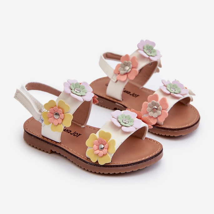Sandali da Bambino Decorati con Fiori Tinette Multicolor bianca 1