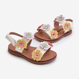 Sandali da Bambino Decorati con Fiori Tinette Multicolor bianca 2