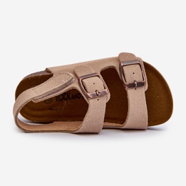 Sandali per bambini su plateau in sughero, chiusura con velcro, Beige Rorria 1