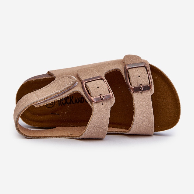 Sandali per bambini su plateau in sughero, chiusura con velcro, Beige Rorria 1