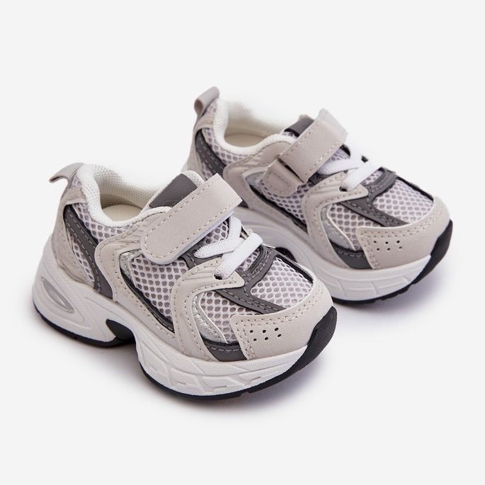 Scarpe Sportive Sneakers Con Velcro Per Bambini Grigie Rulagia grigio 1