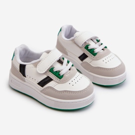 Scarpe sportive classiche da bambino bianche e verdi Marlin bianco 1