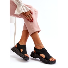Sandali Sportivi Da Donna Con Suola Spessa, Colore Nero 4
