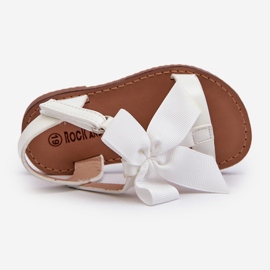 Sandali da bambino laccati con fiocco in velcro, Joratia bianco 2
