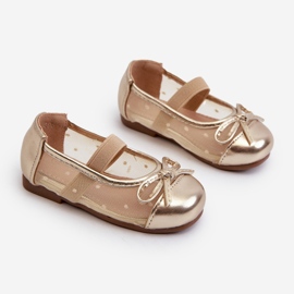 Ballerine per bambini con fiocco, Jellema dorato d'oro 1