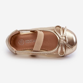 Ballerine per bambini con fiocco, Jellema dorato d'oro 2