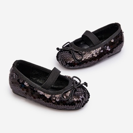 Ballerine da bambino decorate con paillettes, Black Weries nero 1
