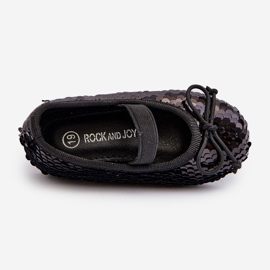 Ballerine da bambino decorate con paillettes, Black Weries nero 2