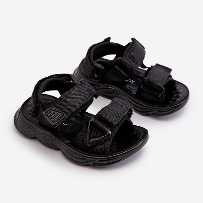 Sandali da bambino con chiusura in velcro, Nero Orretta 1