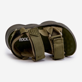Sandali da bambino con chiusura in velcro, colore verde Orretta 2