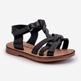 Sandali da bambino con chiusura in velcro, Marimona Nero 1