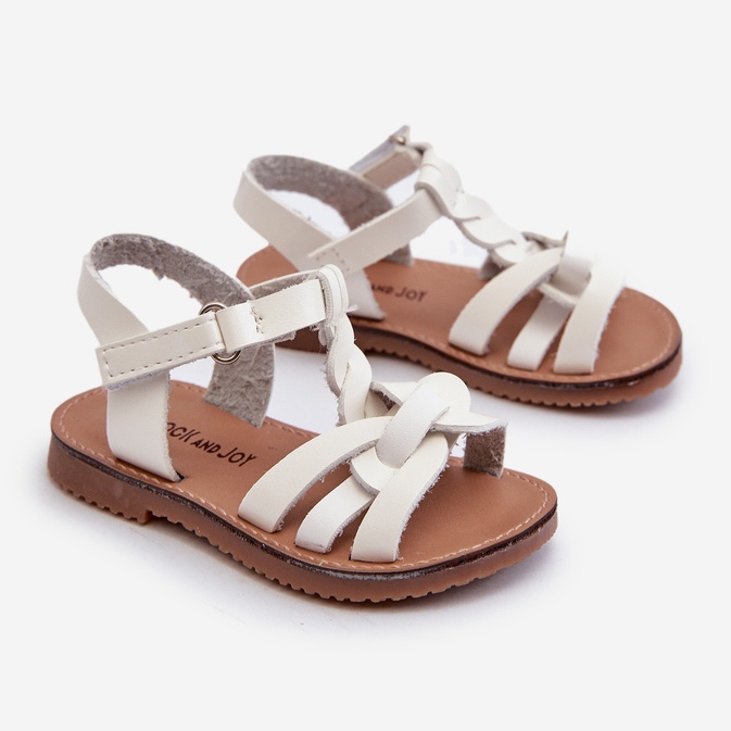 Sandali da bambino con chiusura in velcro, Marimona Bianco 1