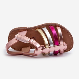 Sandali Gladiatore per Bambini Chiusura con Velcro, Radovia Multicolor rosa 1