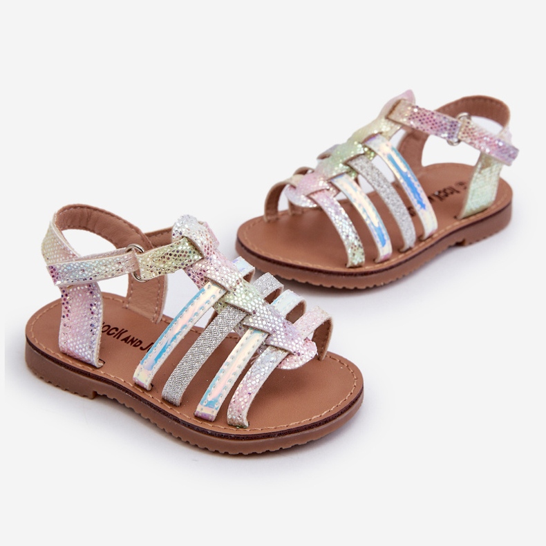 Sandali Gladiatore per Bambini Chiusura con Velcro, Radovia Multicolor multicolore 1
