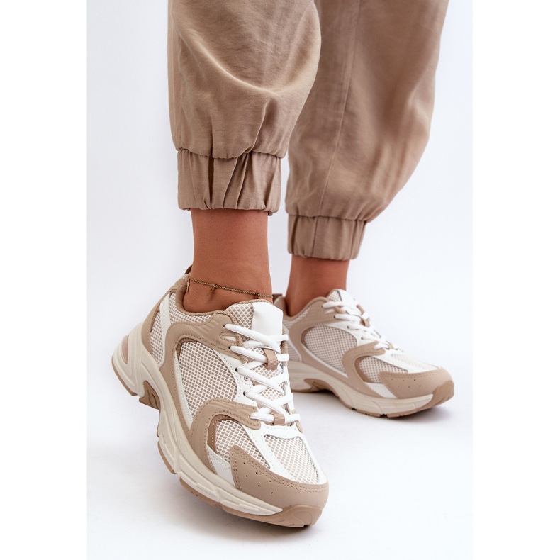 Scarpe sportive sneakers da donna Kildia beige 2