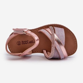 Sandali Velcro Da Bambino Lucidi, Delphina Rosa 2