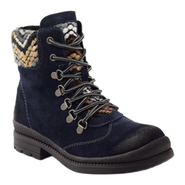 Lavoratori coibentati in pelle Filippo 393 blu navy 1