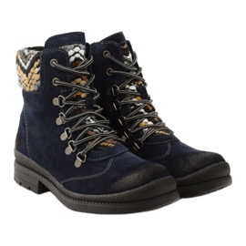 Lavoratori coibentati in pelle Filippo 393 blu navy 4